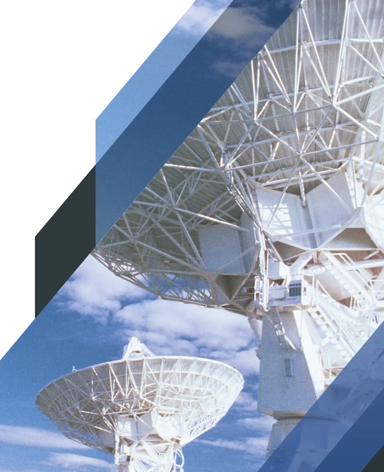 Radio telescope targeting blue sky